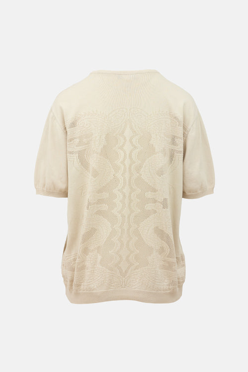 Versace Vintage Pointelle Knit Top