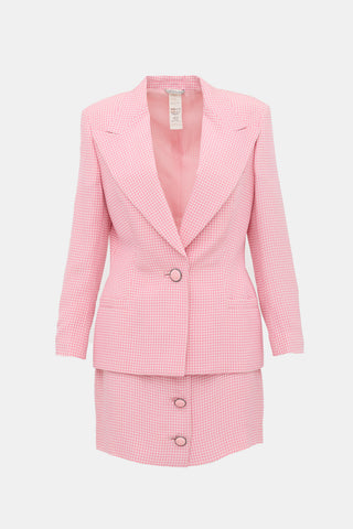 Versace 1995 Silk Gingham Suit