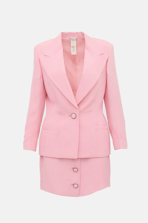 Versace 1995 Silk Gingham Suit