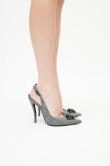 Versace White & Black Houndstooth Medusa Heel