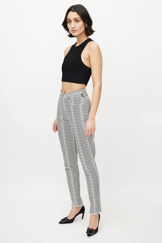 Versace White & Black Wave Denim Jeans