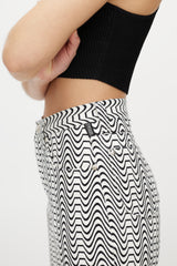 Versace White & Black Wave Denim Jeans