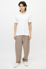 Versace White & Gold Greca Logo Polo Shirt