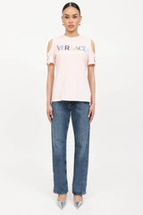 Versace Logo Cold Shoulder T-Shirt