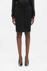 Versace Wool Chain Pencil Skirt