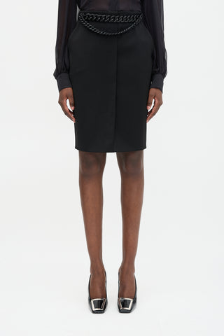 Versace Wool Chain Pencil Skirt