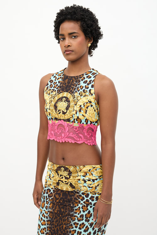Versace X Fendi 2022 Printed Crop Top