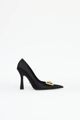 Versace Satin Strass Medusa Plaque Pump