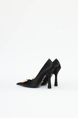 Versace Satin Strass Medusa Plaque Pump