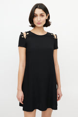 Versus Black & Gold Safety Pin Dress
