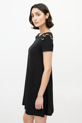 Versus Black & Gold Safety Pin Dress