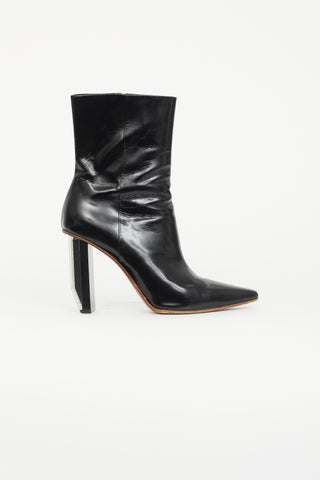 Vetements 2016 Black Patent Reflector Ankle Boot
