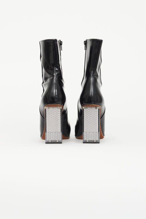 Vetements 2020 Black Patent Reflector Ankle Boot