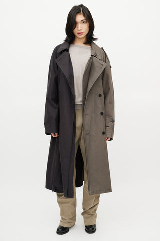 Vetements Black & Grey Reversible Belted Trench Coat