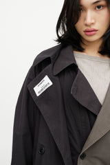 Vetements Black & Grey Reversible Belted Trench Coat