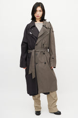 Vetements Black & Grey Reversible Belted Trench Coat