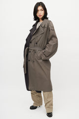 Vetements Black & Grey Reversible Belted Trench Coat