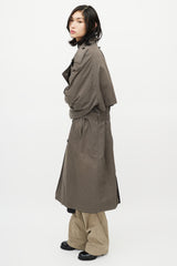 Vetements Black & Grey Reversible Belted Trench Coat