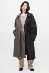 Vetements Black & Grey Reversible Belted Trench Coat