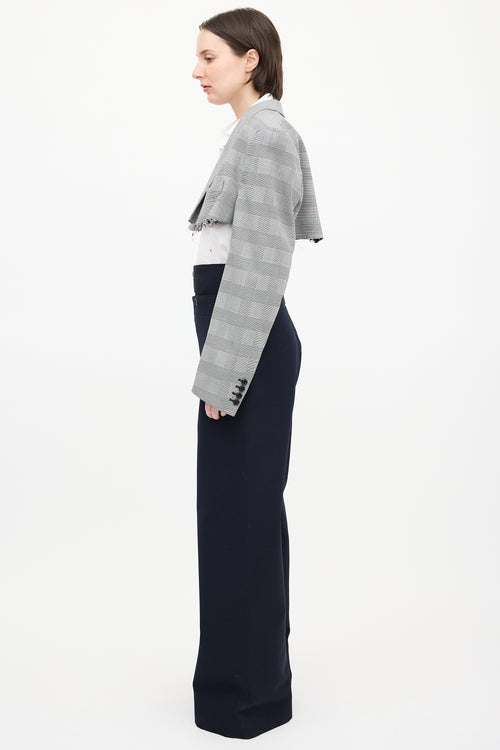 Vetements Black & White Check Cropped Blazer