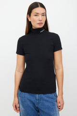 Vetements Black & White Logo Mock Neck Top