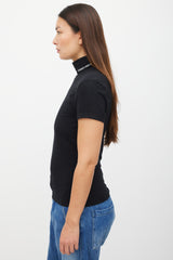 Vetements Black & White Logo Mock Neck Top