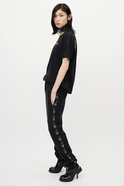 Vetements Black & White Logo Stripe Sweat Pant