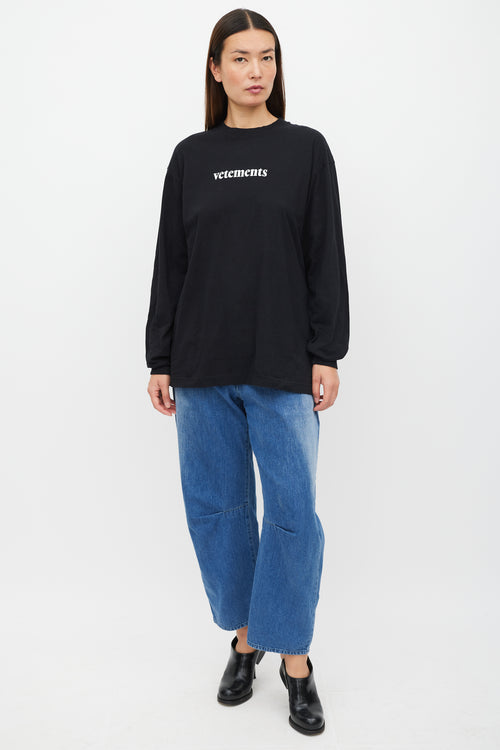 Vetements Black & White Logo Top