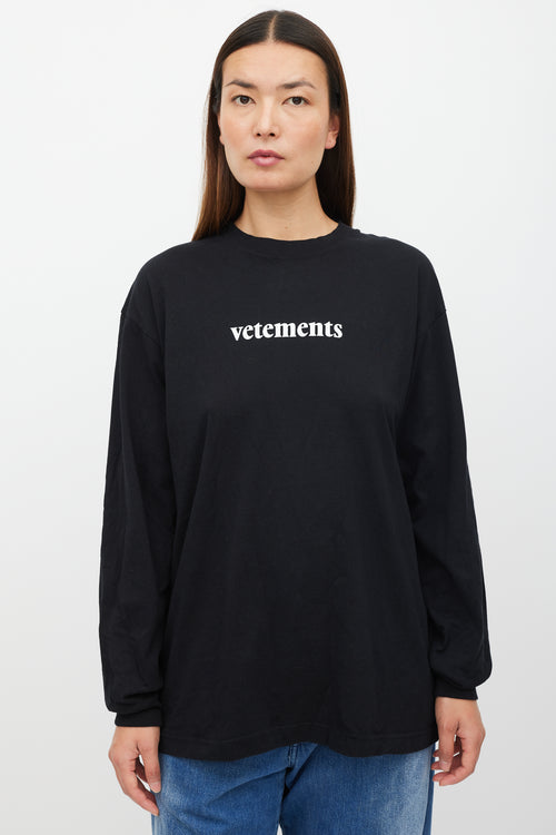 Vetements Black & White Logo Top