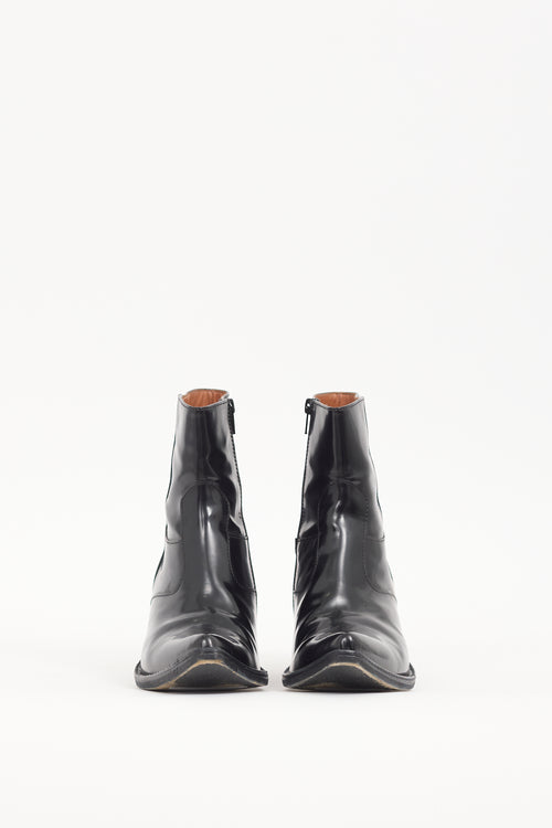 Vetements Black Leather Ankle Boot