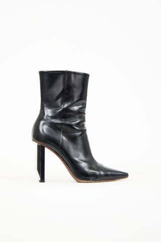 Vetements Black Leather Reflector Boot