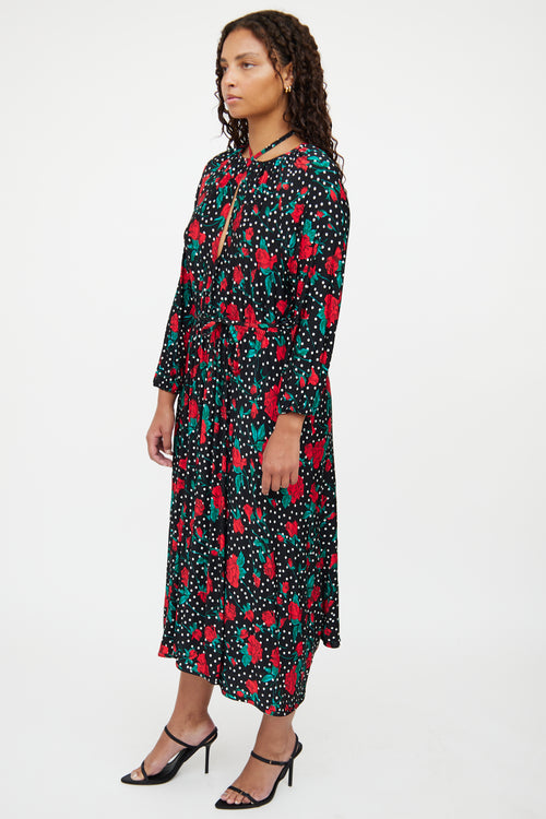 Vetements Black Multi Colour Floral Dress