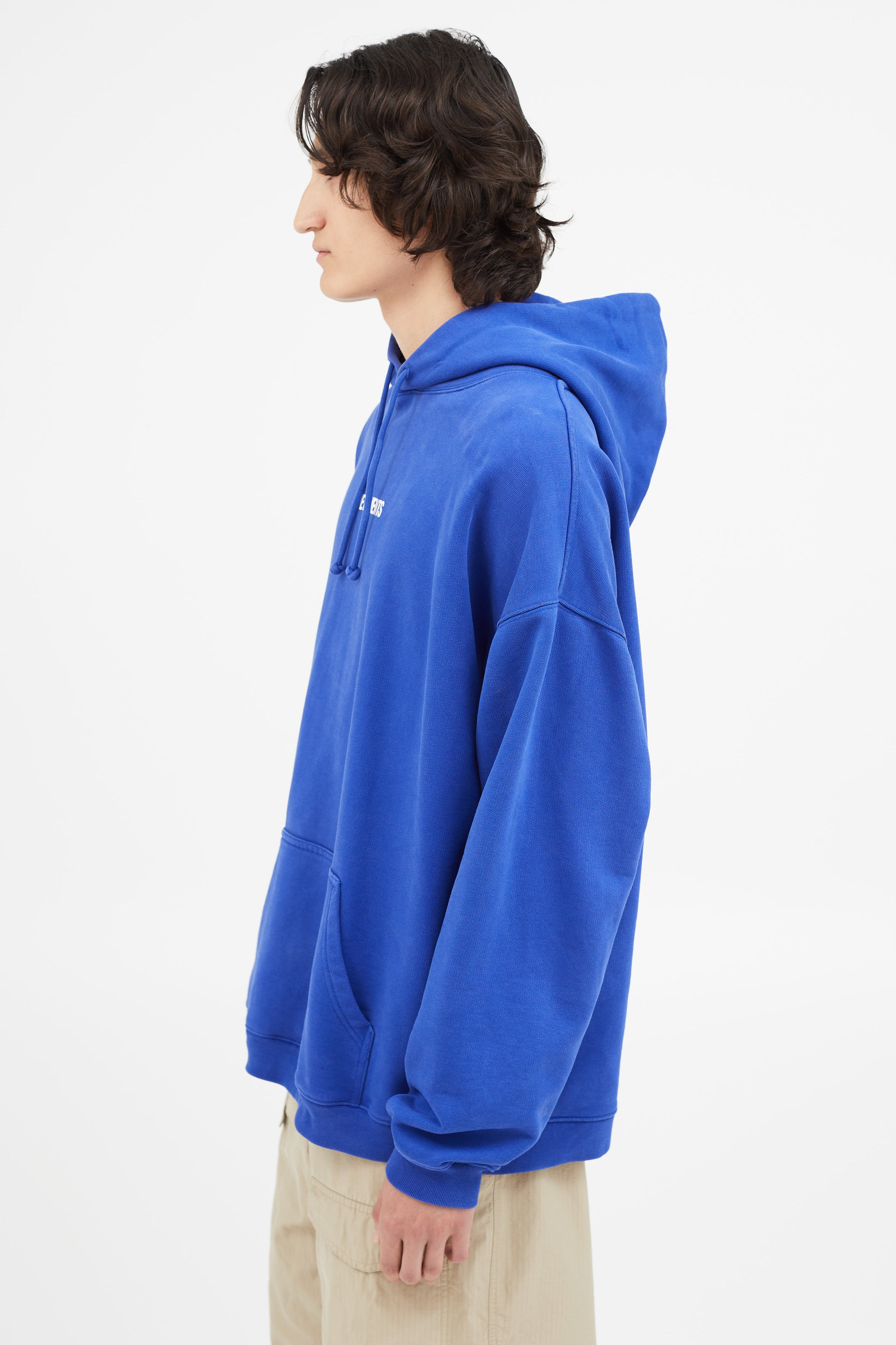 Vetements // Blue Logo Label Terry Hoodie – VSP Consignment