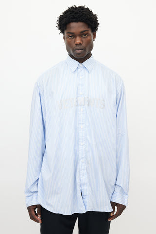 Vetements Blue & White Striped Glitter Shirt