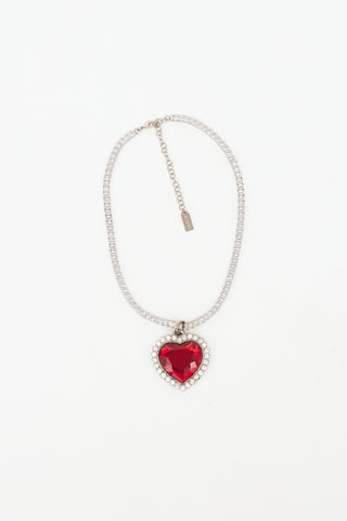 Vetements Crystal Heart Necklace