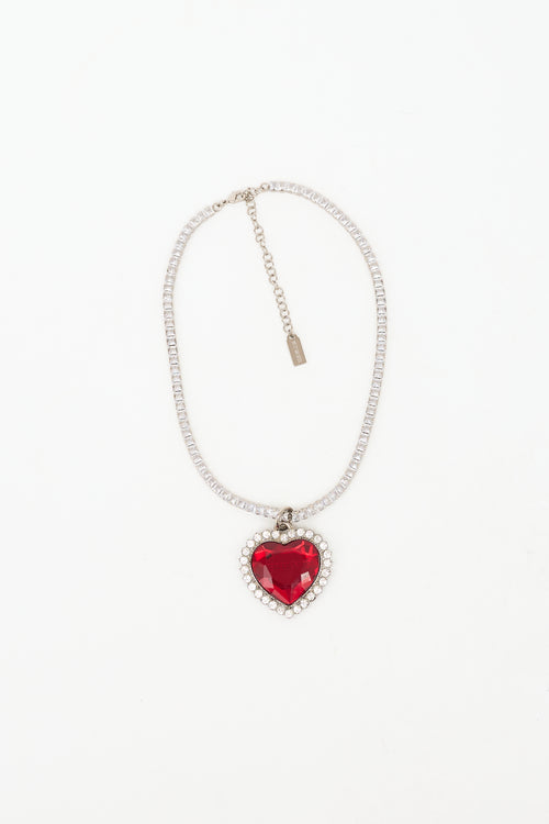 Vetements Crystal Heart Necklace