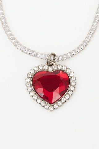 Vetements Crystal Heart Necklace