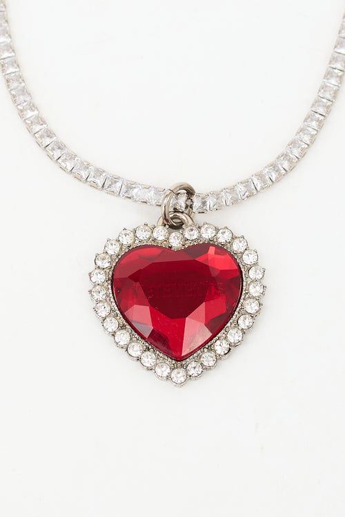 Vetements Crystal Heart Necklace