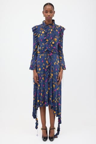 Vetements FW 2016 Jersey Floral Ruffle Dress