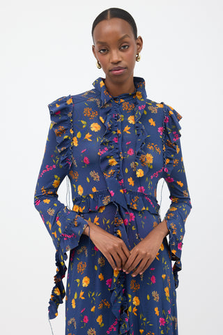 Vetements FW 2016 Jersey Floral Ruffle Dress