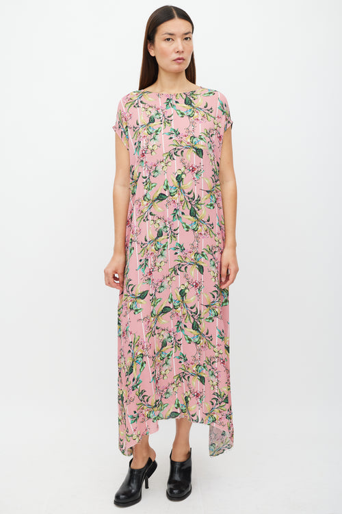 Vetements Pink & Multicolour Floral Sleevelesss Dress
