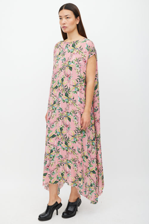 Vetements Pink & Multicolour Floral Sleevelesss Dress