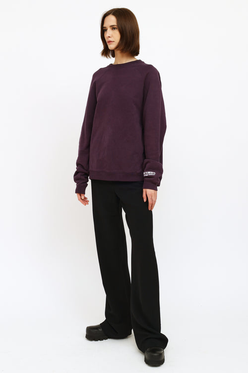 Vetements Purple Unskinny Crewneck Sweater