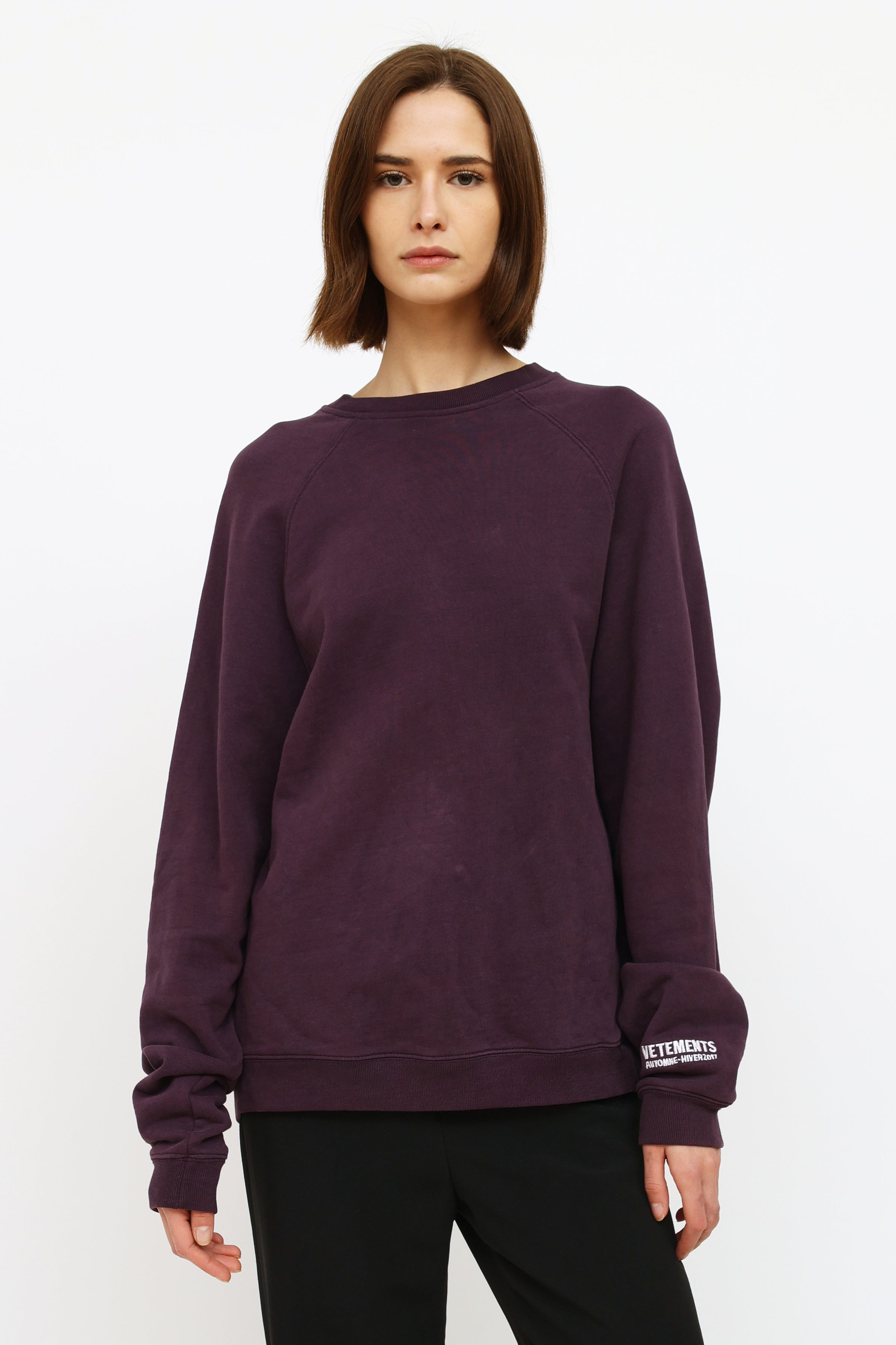 Vetements // Purple Unskinny Crewneck Sweater – VSP Consignment