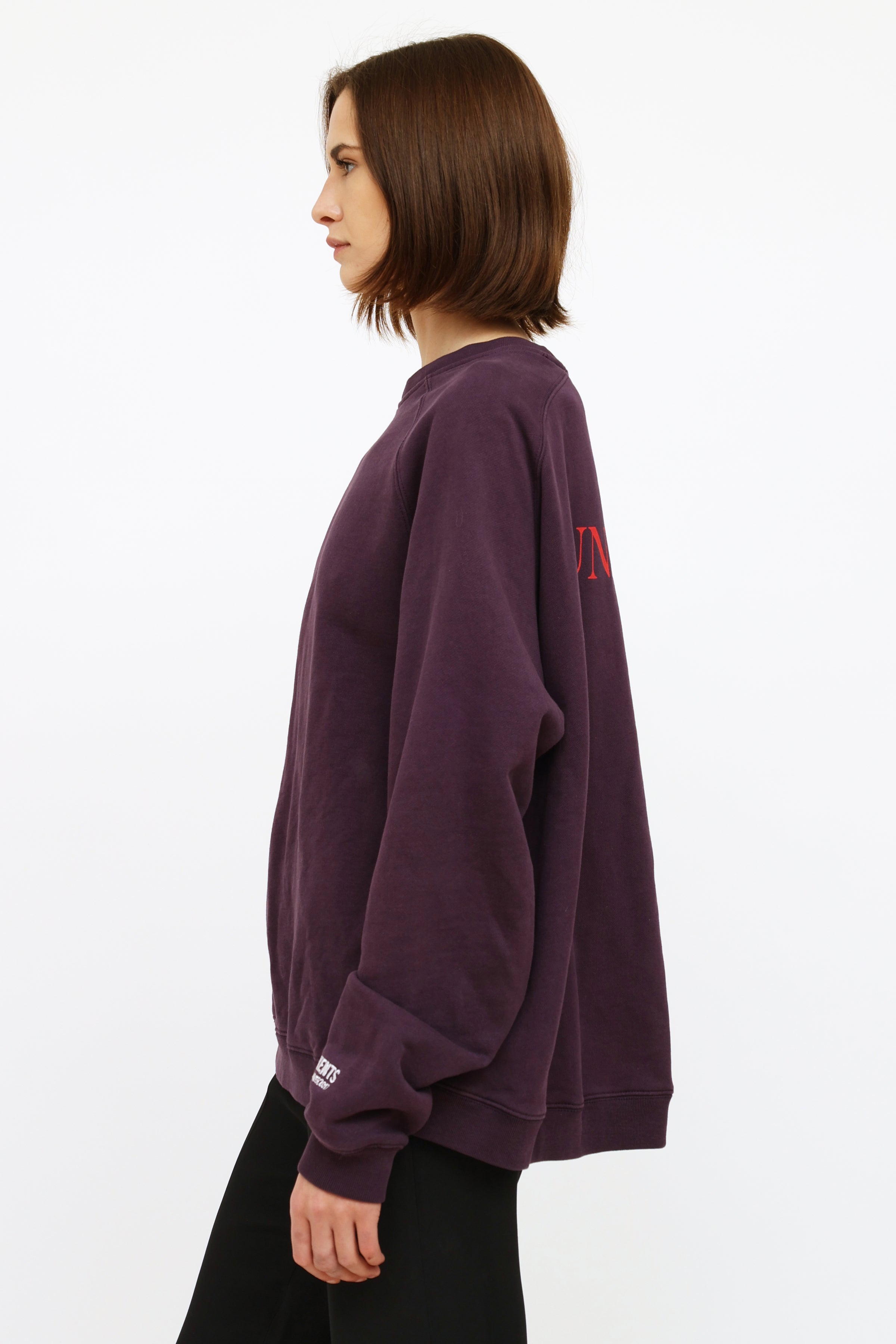 Vetements // Purple Unskinny Crewneck Sweater – VSP Consignment