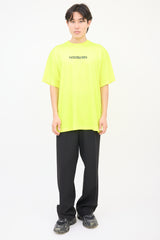 Vetements SS 2020 Neon Yellow Shipping Label Graphic T-Shirt