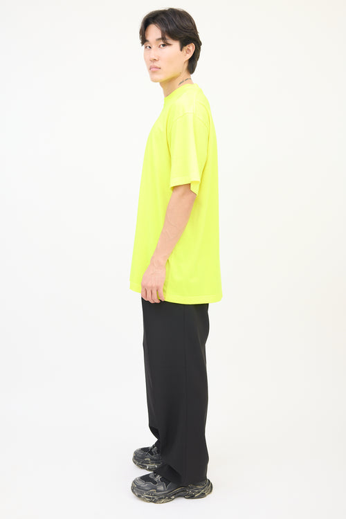 Vetements SS 2020 Neon Yellow Shipping Label Graphic T-Shirt