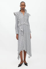 Vetements Summer 2018 White & Black Logo Ruffle Dress