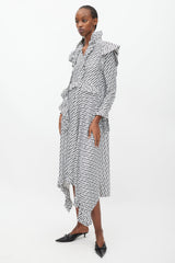 Vetements Summer 2018 White & Black Logo Ruffle Dress