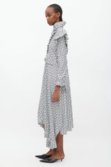 Vetements Summer 2018 White & Black Logo Ruffle Dress